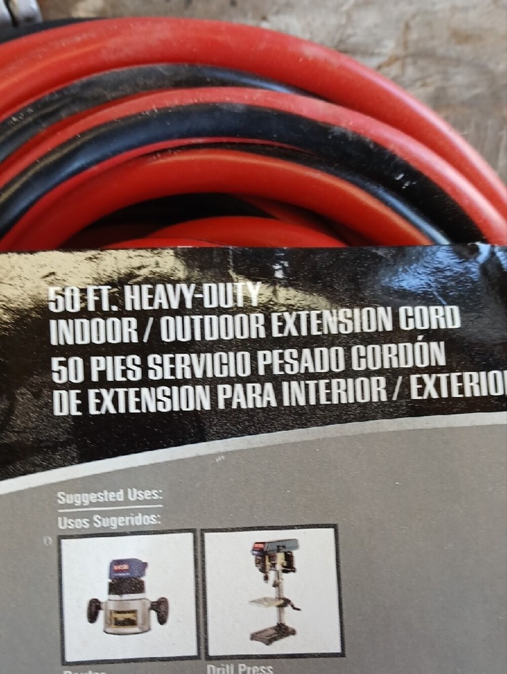 Husky 50 ft Heavy-Duty 12-Gauge Extension Cord — Red - Picture 2 of 6